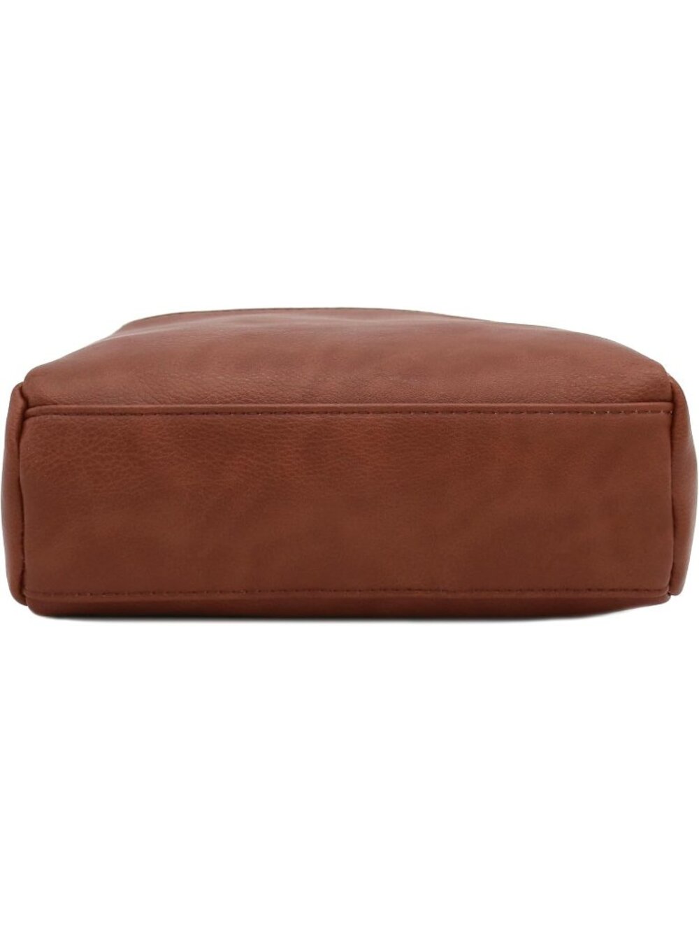 Women's Mocha Leather Triple Zip Small Crossbody Bag - Picture 5 of 7